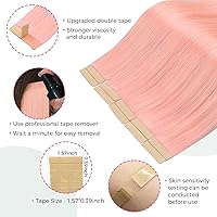 Vista 134 de Lashey Extensiones de Cabello Humano con Cinta Adhesiva Negro Natural 100% Remy Cabello Humano Liso Extensiones de Cabello con Cinta Largas de 24