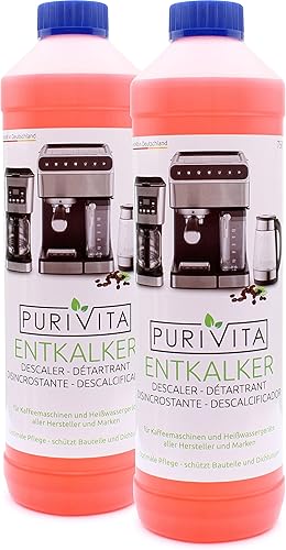kovdim Purivita - Líquido descalcificador 25.4 fl oz universal - cafeteras superautomáticas, 2 botellas