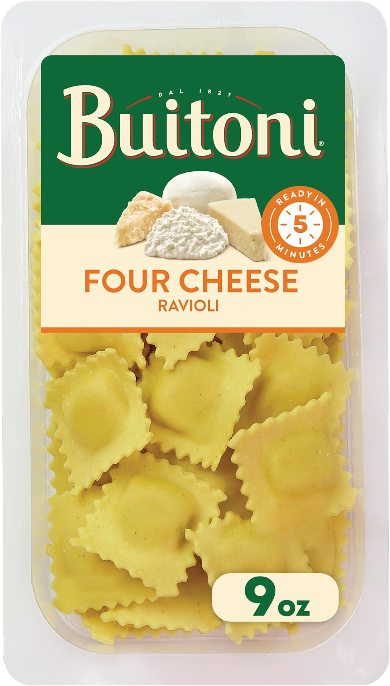 Buitoni Four Cheese Ravioli, Refrigerated Pasta, 9 oz Package