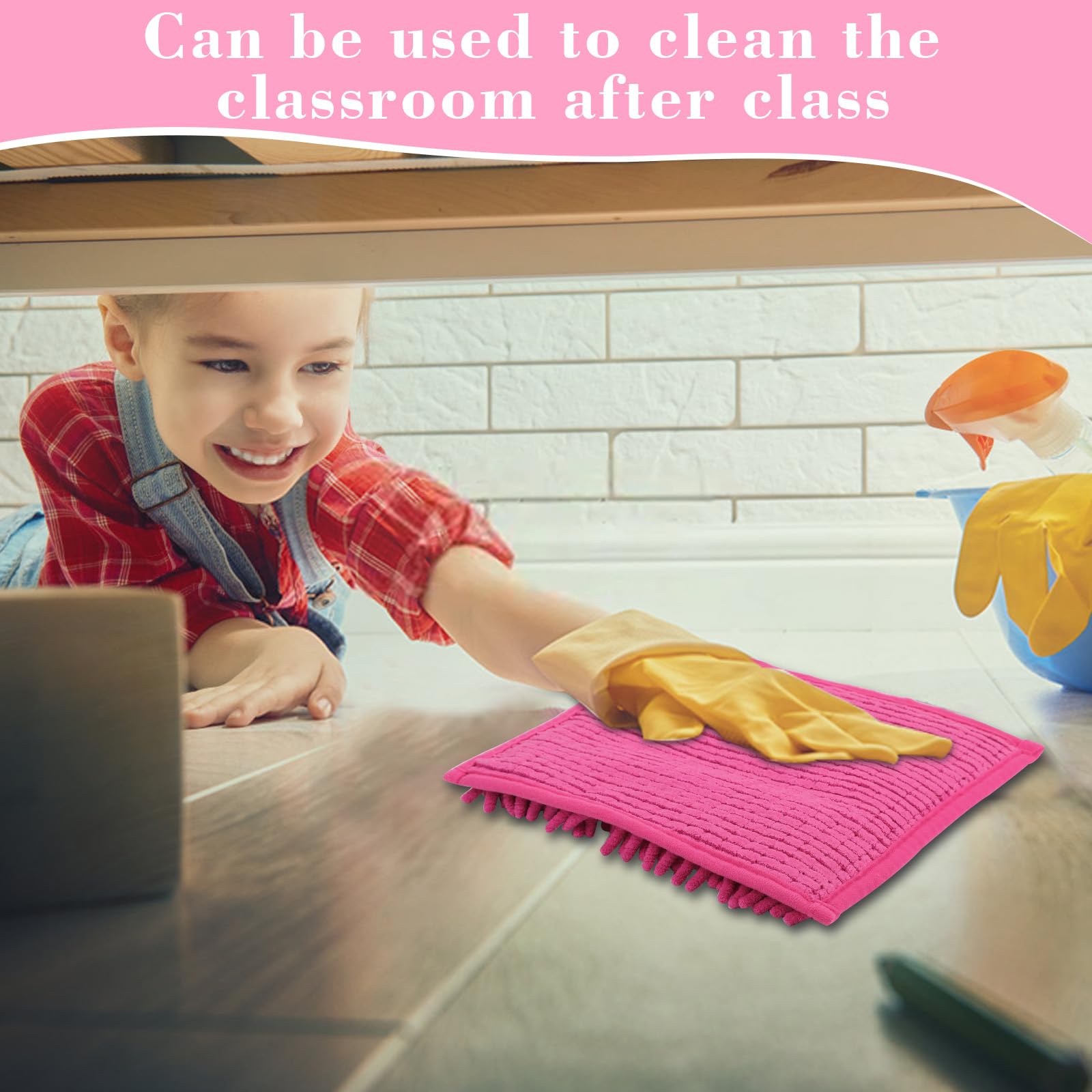 Oudain 6 Pcs School Locker Carpets - 10x10 Inch Chenille Shag Rugs For Girls Lockers, 6 Colors