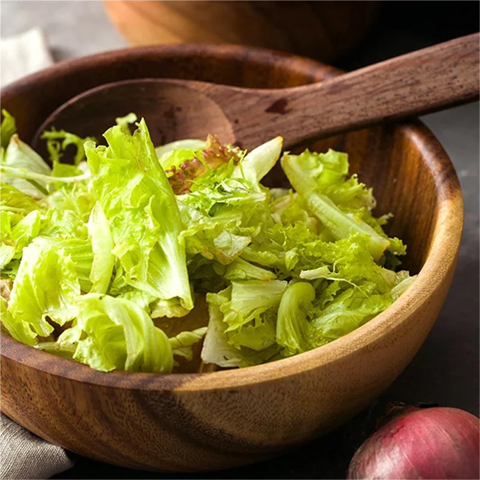 Fruitero de madera, Tazón De Madera Ensalada Sopa Frutas Fideos Ramen Vajilla Cocina