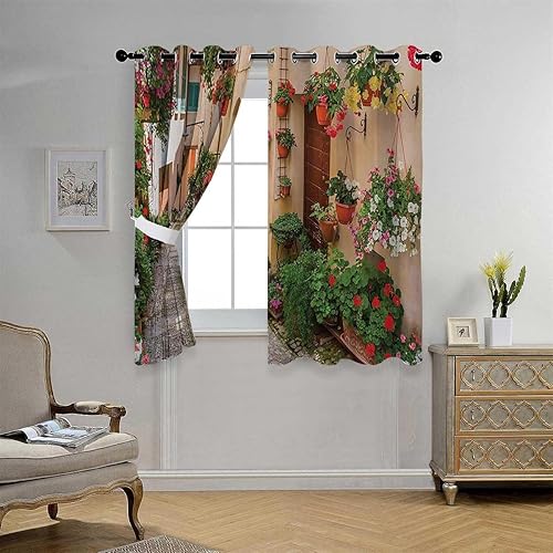 Cortinas para Cocina Tuscan Decor Collection - Cortina corta con ojales, divisores de habitación, 55 pulgadas de ancho por 72 pulgadas de largo, 2