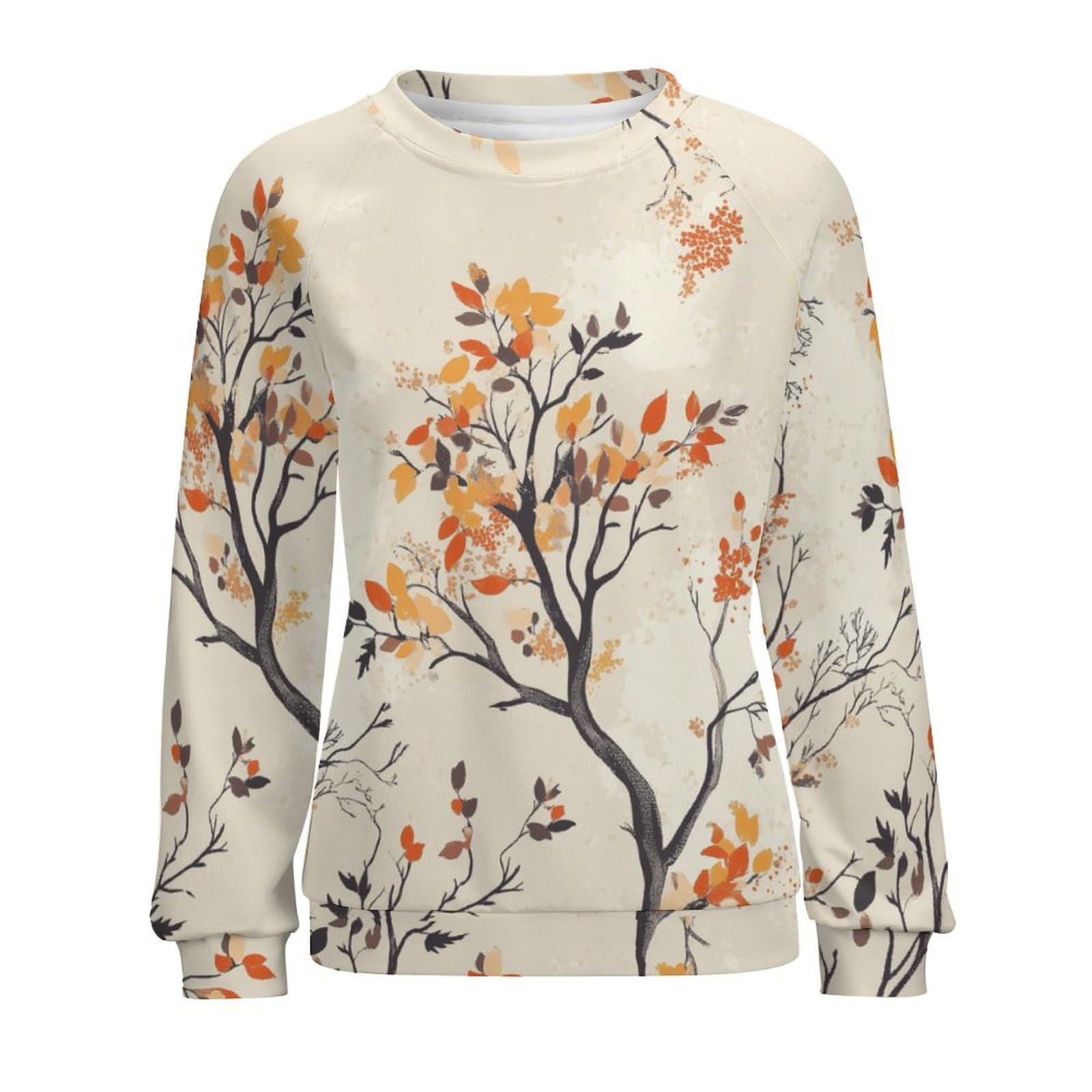 ZOCAVIA Womens Fall Crewneck Sweatshirts Fashion Casual Long Sleeve Pullover Tops Country Camo Maple Graphic Shirts Oversized