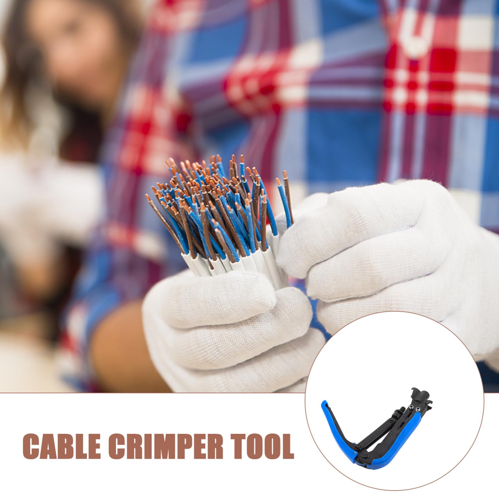 Crimpatrice Professionale per Cavi Coassiali e Connettori F Blu | Uso Casa e Ufficio, Acciaio Inox e Plastica, Utensile Multiuso per Crimpare i Cavi