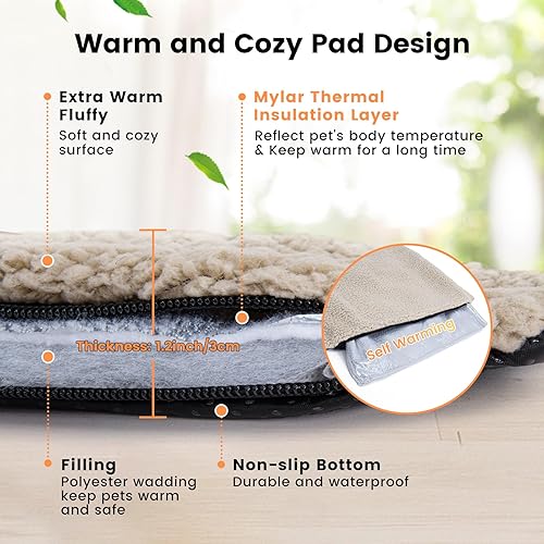 Miniatura 5 de Miguel Almohadilla autocalentable para gatos y perros, ultra cálida, almohadilla térmica para gatos, funda extraíble para interiores y exteriores,
