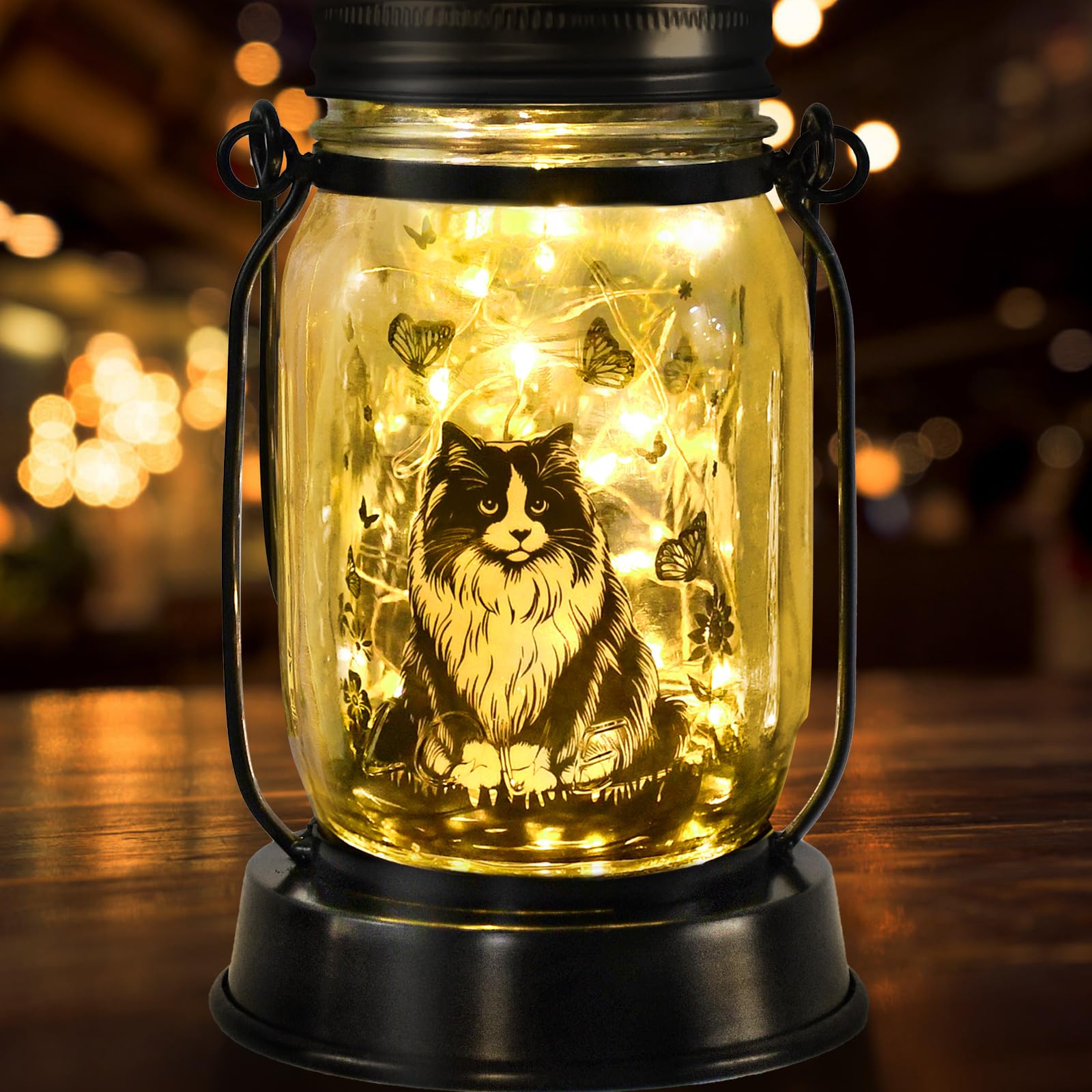 Birman Cat Gifts for Women/Men Birman Cat Solar Lanterns Gifts for Grandma Women Mom Sister, Pet Lovers Lantern Pet loss Memorial Light, Solar Garden Decoration Outside for Yard, Patio,Backyard,Porch