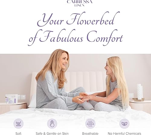 Miniatura 4 de Carressa Linen - Juego de sábanas 100% algodón de 600 hilos