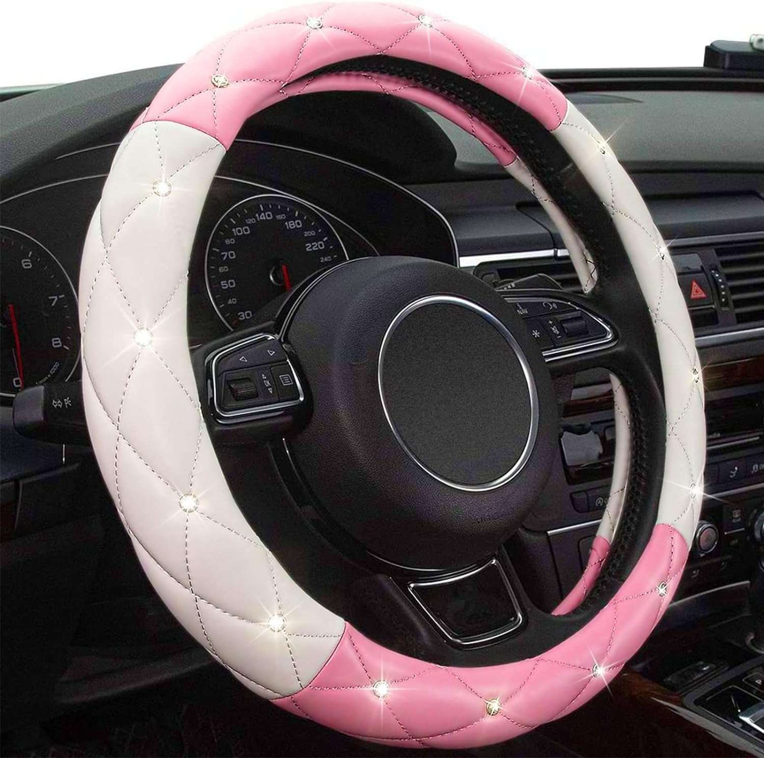 Crystal Diamond – Imbottitura Per Cintura Auto Con Strass – Pelle PU E Cristalli – Accessorio Auto Donna - 3