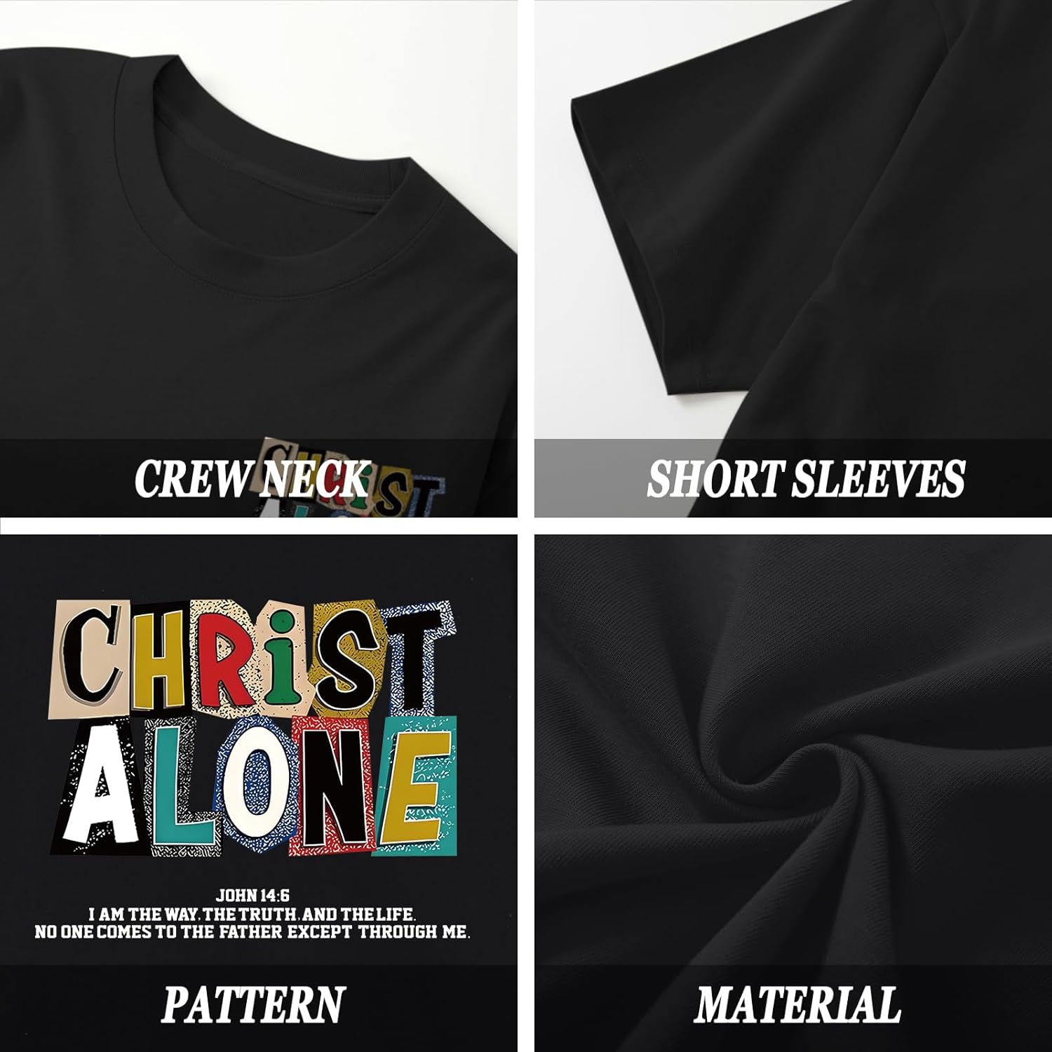 Christian Faith Shirts for Men Bible Verse Jesus God Shirt Oversized Religious Tshirts Graphic Tees Cotton Tops - Image 6