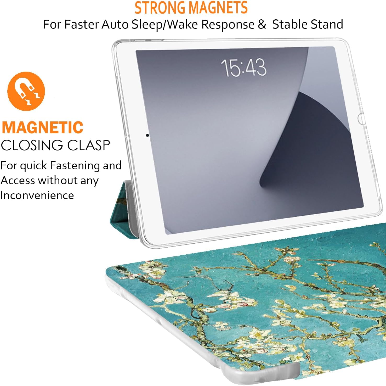 DuraSafe Cases for iPad PRO 10.5" 2017 TPU Case A1701 A1709 A1852 MQDX2LL/A MQDT2LL/A MQDW2LL/A MPF22LL/A MPDY2LL/A MPF02LL/A MPF12LL/A MPGL2LL/A MPGK2LL/A MQF12LL/A MQEY2LL/A Floral Blossom