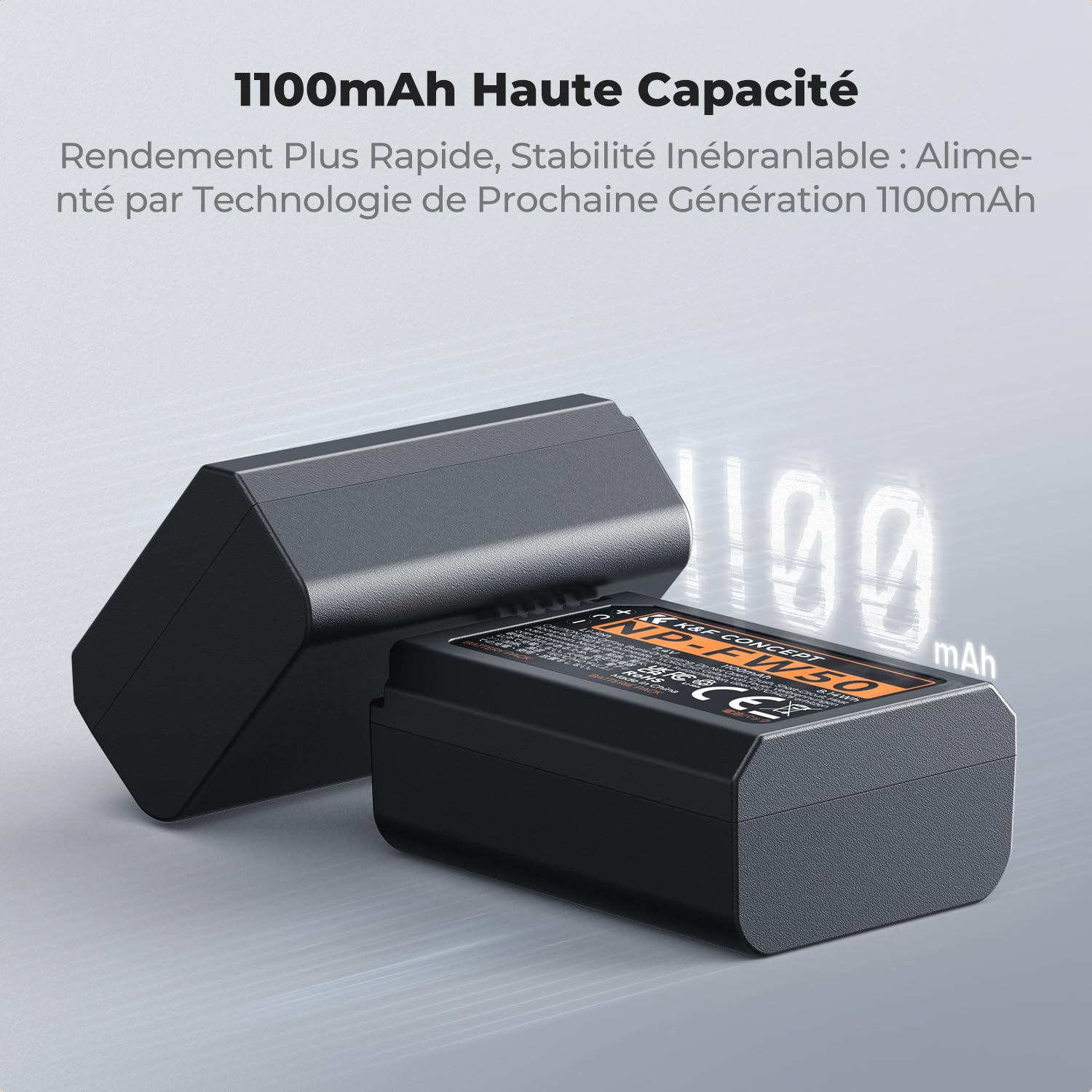 K&F CONCEPT NP-FW50 Batterie de Chargeur pour Double Entrée Compatible avec Sony ZV-E10 A6500 A6400 A6300 A6000 A7 A7II A7RII A7SII A7S A7R A7R2 NEX-3 NEX-5