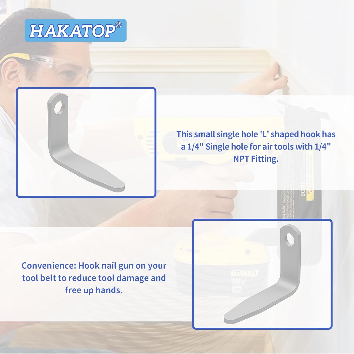 Framing Nail Gun L-Shaped Aluminum Rafter Hook For Nail Guns (3