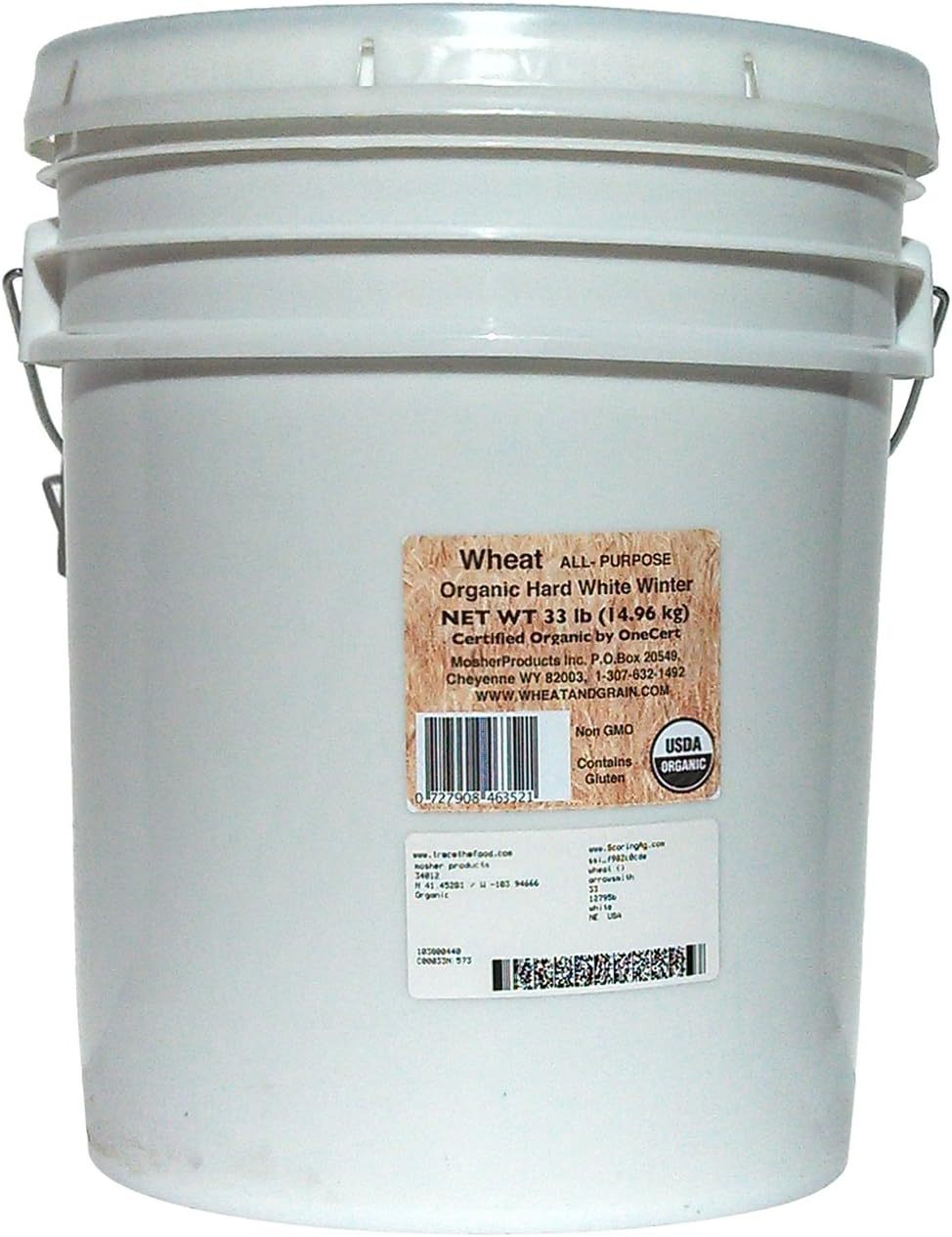 Mosher Products Organic Winter Wheat, Hard White, 33 Pound