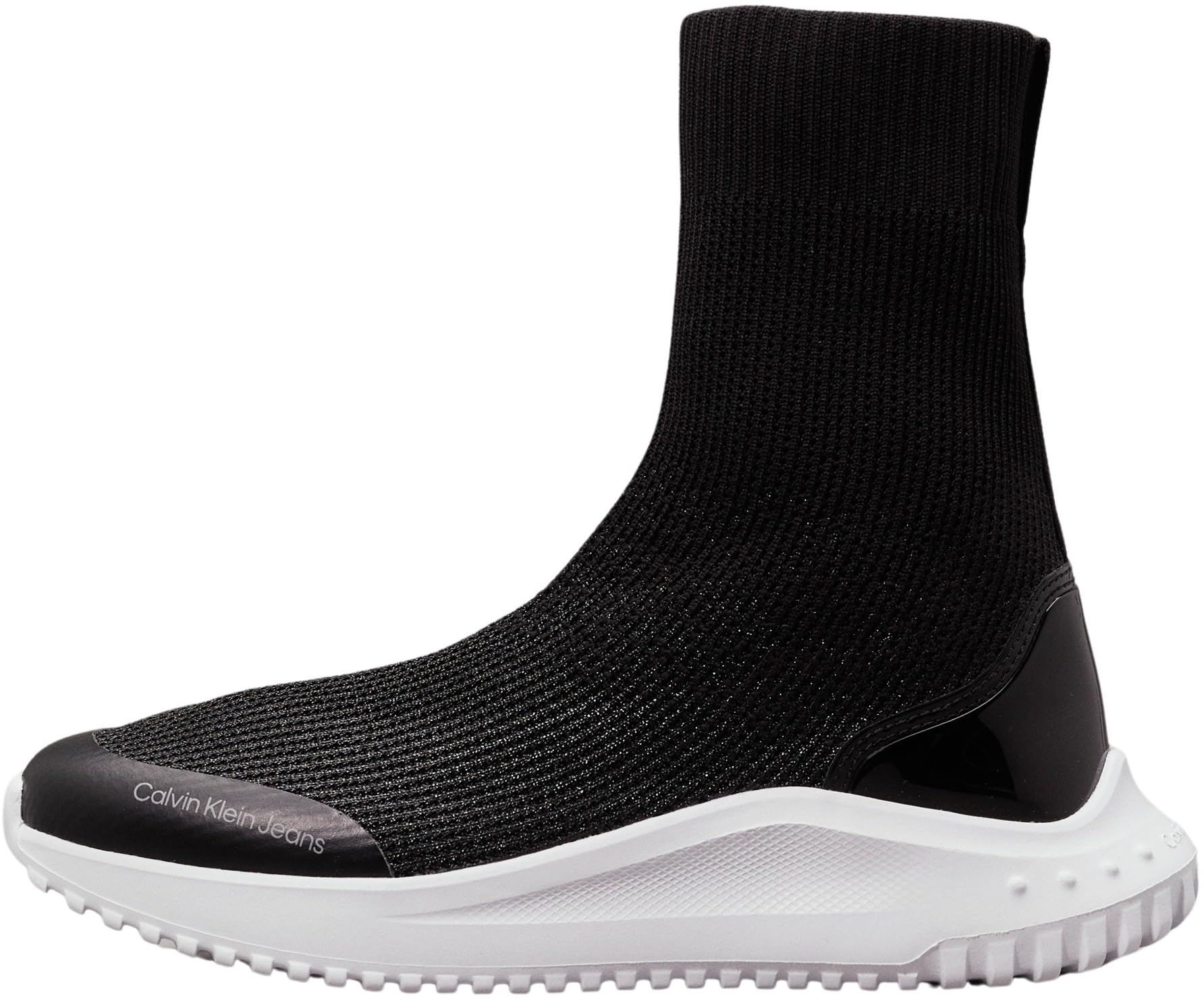 Calvin Klein Jeans Women EVA Runner HIGH Sock MTR, Black/Bright White, 39 EU