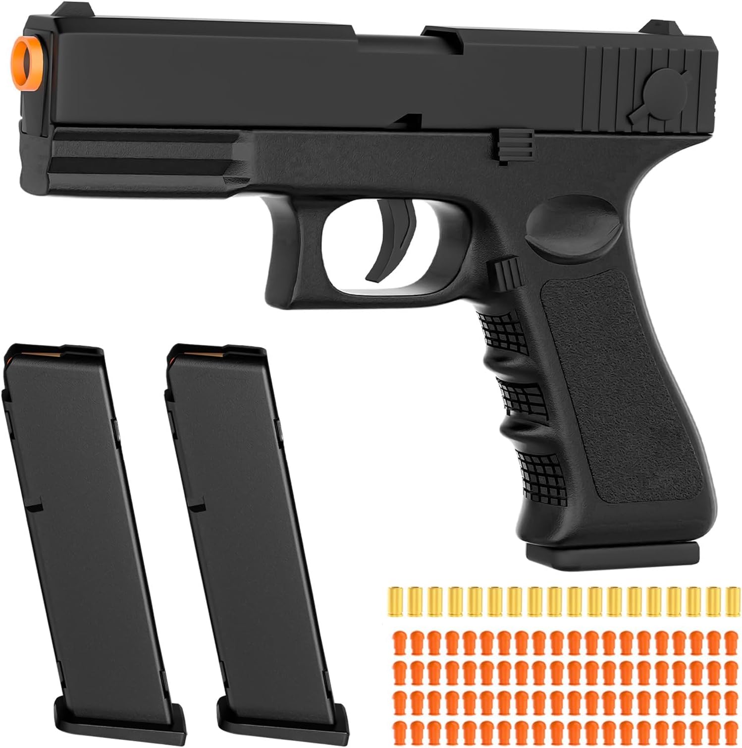 Toy Gun - Stress Shot with Semi-Automatic Mode, Realistic Shell Ejecting Toy Guns, Birthday (Classic Black)