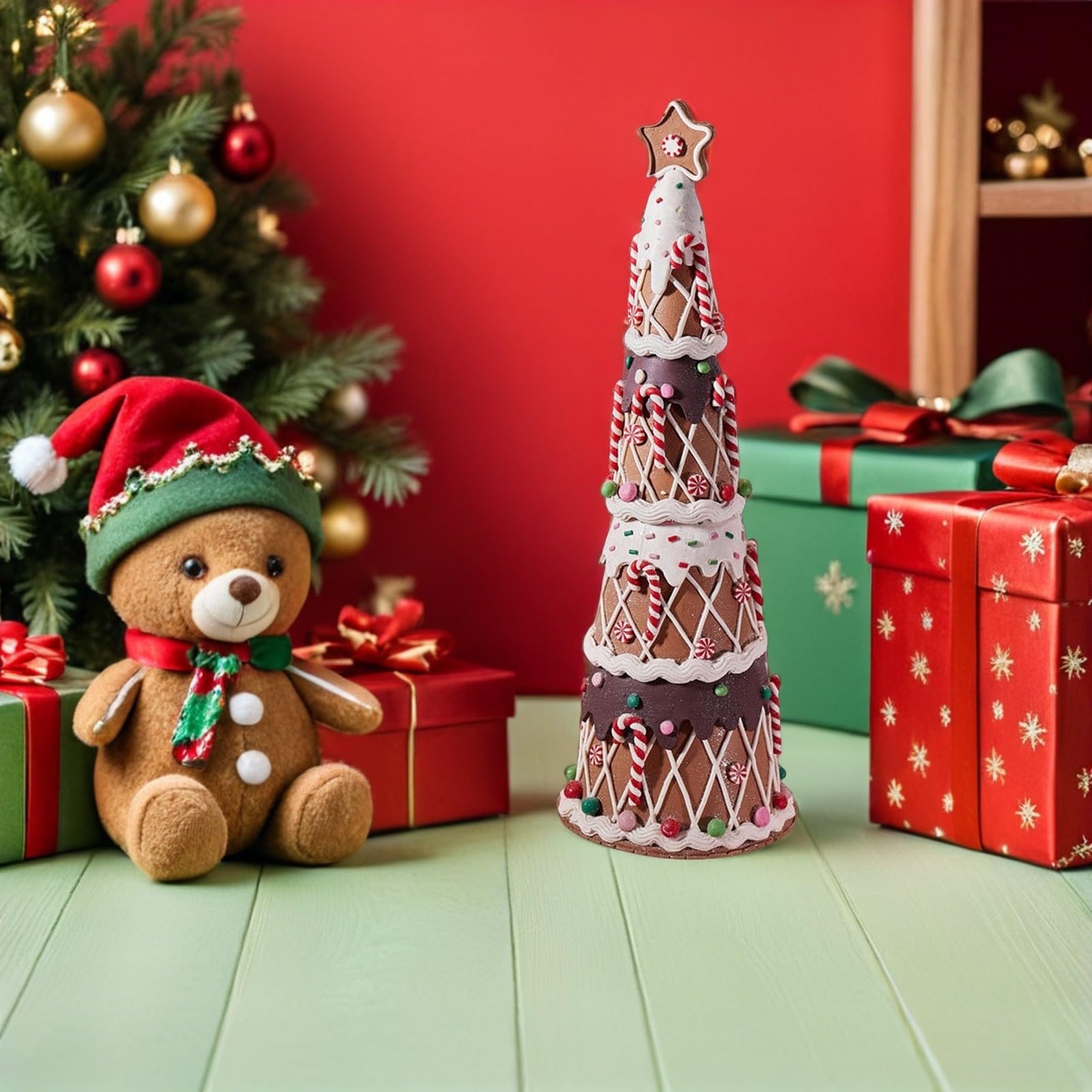 TOYANDONA Albero Decorativo di Natale da Tavolo Bastoncini e Caramelle