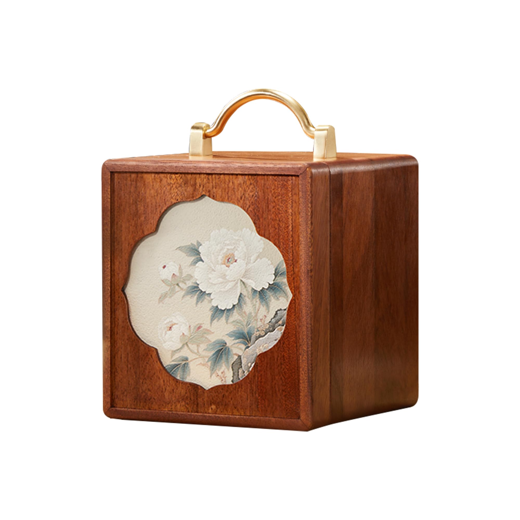 Wooden Jewelry Box for Women Walnut Wooden Jewelry Box with handle 4-Tier Jewelry Organizer for Rings Necklaces