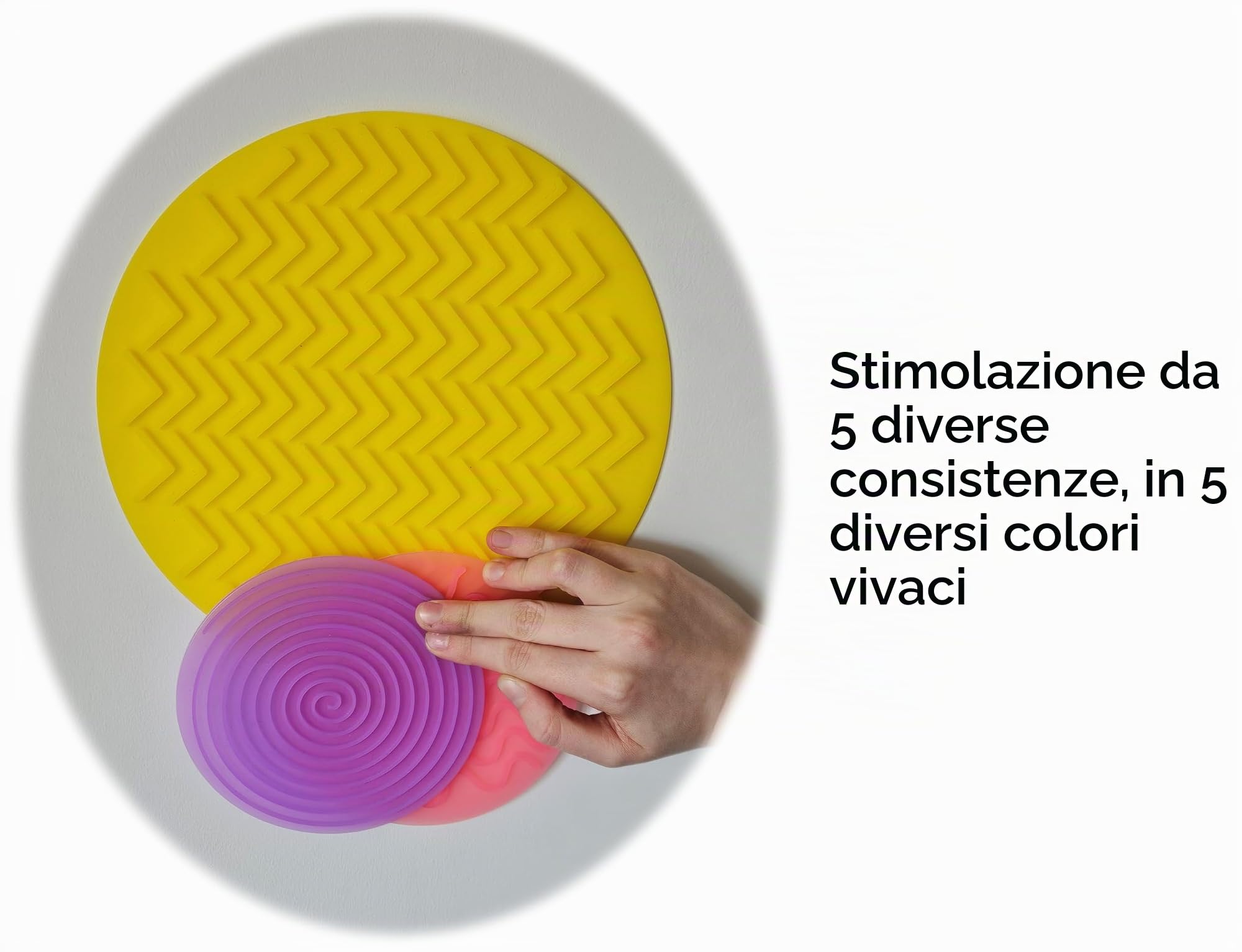 VIRTUENITY 10 tappetini sensoriali in silicone, 5 grandi (25 cm) e 5 piccoli (14 cm), pietre da calpestare colorate per autismo, ADHD, esigenze speciali, flessibili, lavabili, portatili, ideali per