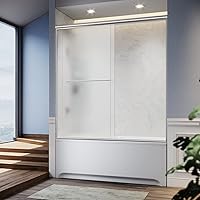 Vista 39 de SUNNY SHOWER B020, puertas de regadera deslizantes sin marco (56 - 60 x 72 pulgadas), cristal de 1/4 pulgada, acabado cromo