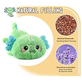 Cuckool Mint Axolotl Stuffed Animals, Microwavable Stuffed Animals Heating Pad for Cramps, Pain Stress Relief, Heatable & Coolable Lavender Scented Plush Toys for Anxiety, Women & Kids Bedtime