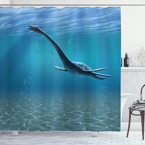 Ambesonne Decor Collection, juego de cortina con ganchos para regadera