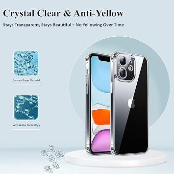 Case for iPhone 11(6.1''),Crystal Clear Shock-Absorption Protective Cover,Ultra Thin Drop-Protection Case for iPhone 11