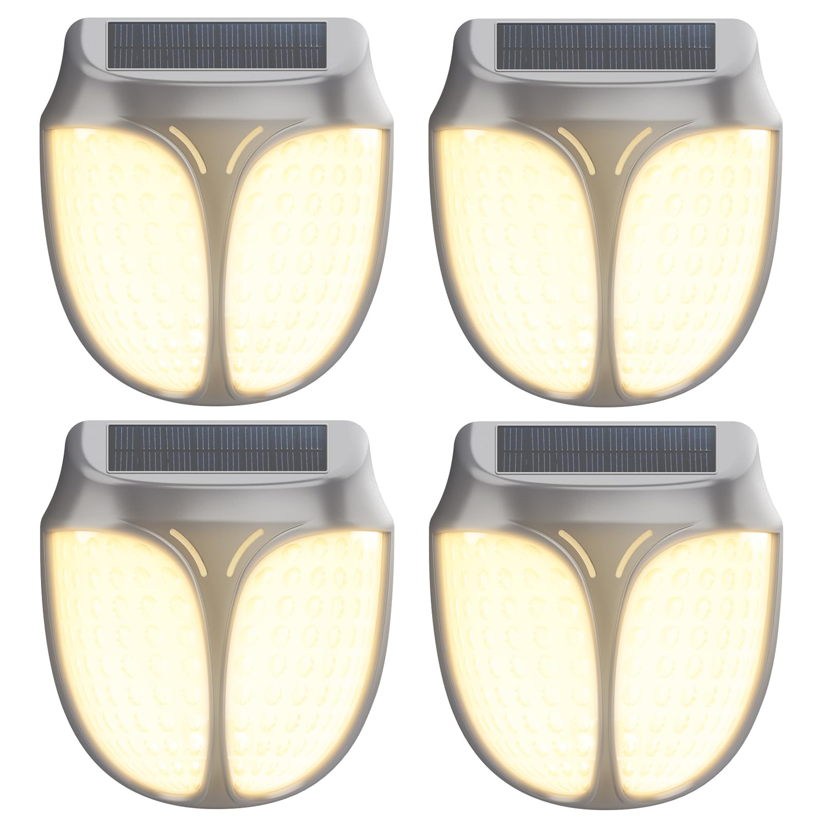 iThird Luci solari da giardino con sensori automatici magnetizzano saldamente ai letti, luce LED impermeabile IPX4, per patio e cortile, confezione da 4