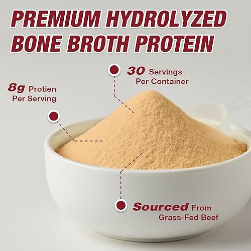 Miniatura 5 de Zammex Polvo de proteína de caldo de hueso de res - Colágeno hidrolizado alimentado con pasto, apoya la salud del cabello, la piel y las