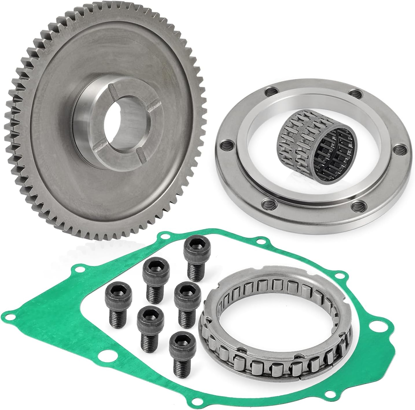 Starter Clutch Kit One Way Bearing + Gear and Gasket For YAMAHA 350 Raptor Warrior Big Bear Moto 4 YFM 350 1987-2014