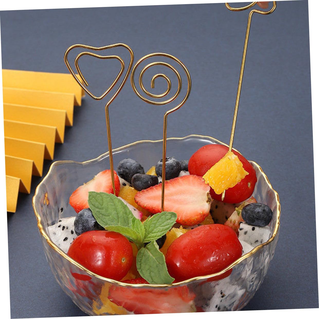 NUOBESTY 50pièces Clips Décoratifs Pour Mémo Supports Multi-fonctions Pour Fruits Étiquettes De Nom Et De Visite Formes Variées