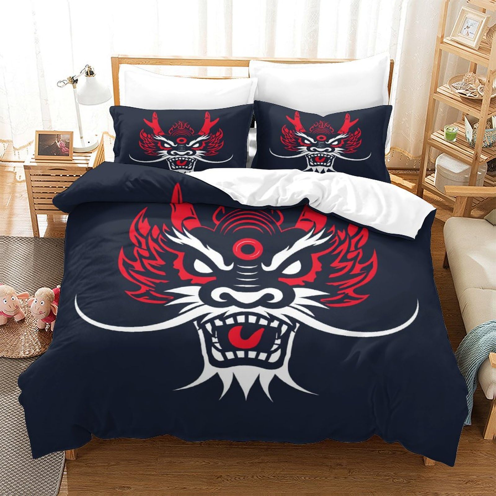 Parure de lit dragon microfibre pour un sommeil frais et réparateur