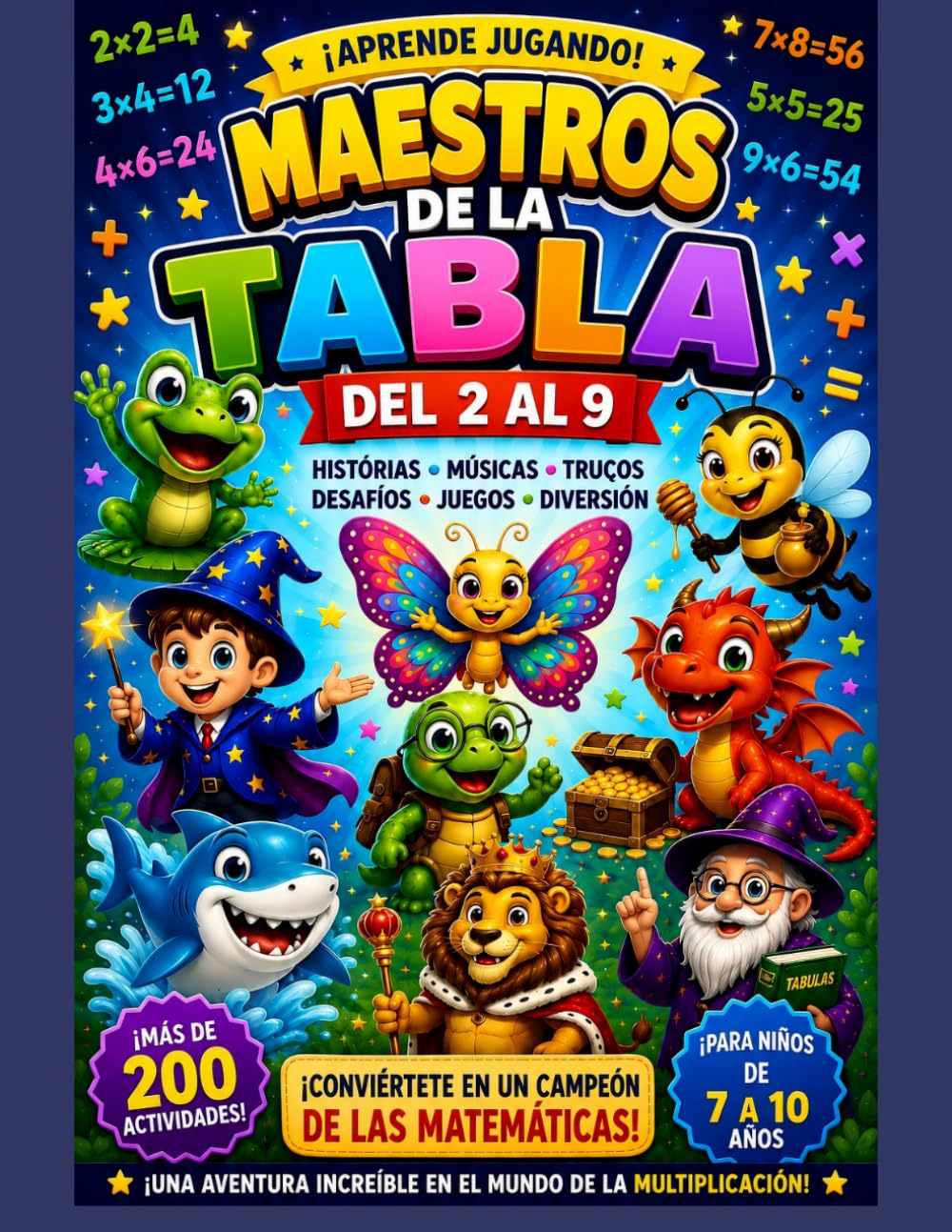 Maestros de las Tablas de Multiplicar: Historias, juegos y desafíos para aprender las tablas del 2 al 9