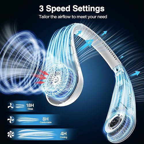 Miniatura 4 de Hotsales Ventilador de cuello, manos libres, sin aspas, portátil, recargable, funciona con batería de 6000 mAh, ventilador personal portátil,