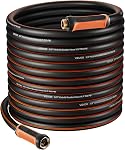 VEVOR Garden Hose, 100 ft 5/8" Heavy Duty 4-Layer Rubber Water Hose, 150PSI Working & 600PSI Burst, Flexible & Non-Kink Outdoor Waterhose with 3/4" Fitting, Lightweight Hoses for Gardening Cleaning