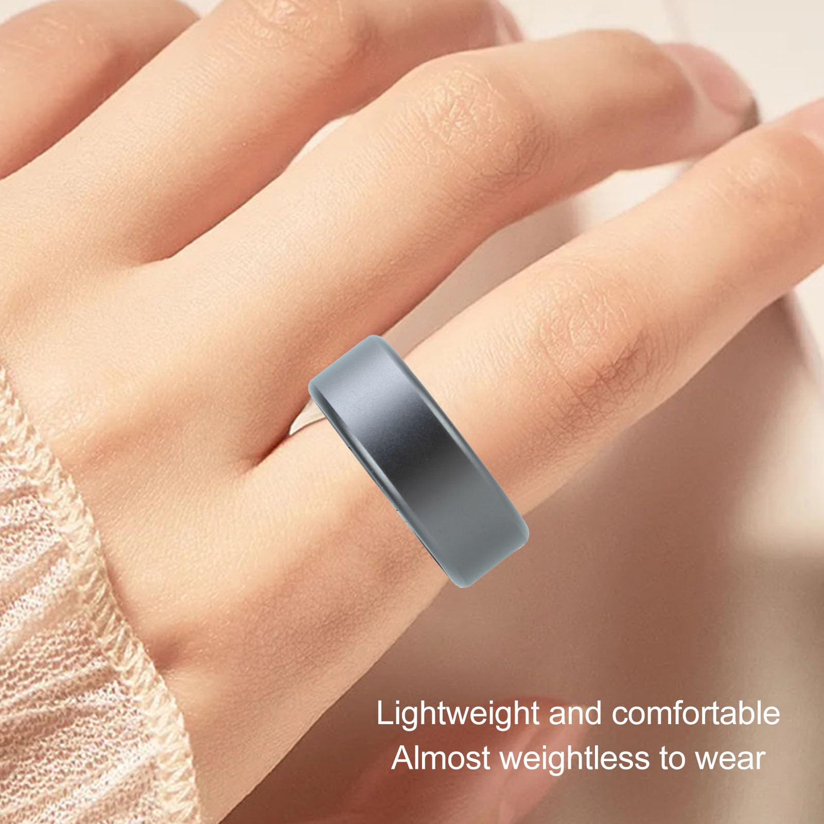 Wearable Smart Ring, Multi Sports Modes Aluminum Alloy Lightweight Fitness Ring for Running (8#)