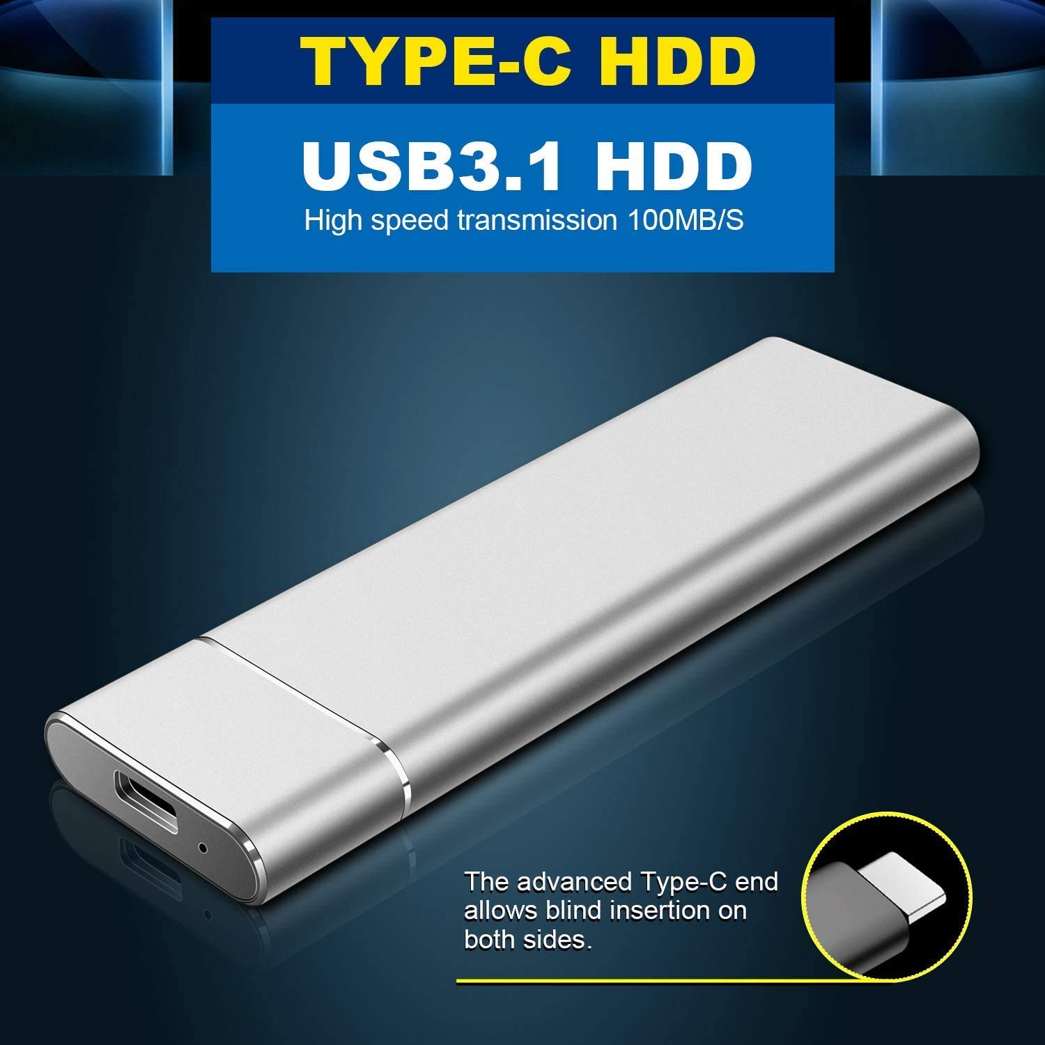Disco Rigido Esterno 2TB Portatile Nero USB 3.1 Per PC E Mac - Nuovo