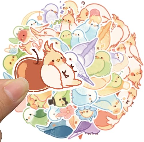 Miniatura 2 de Calcomanías de grafiti de loros coloridos de dibujos animados de pájaros kawaii, portátil, nevera, guitarra, equipaje, teléfono, calcomanías para