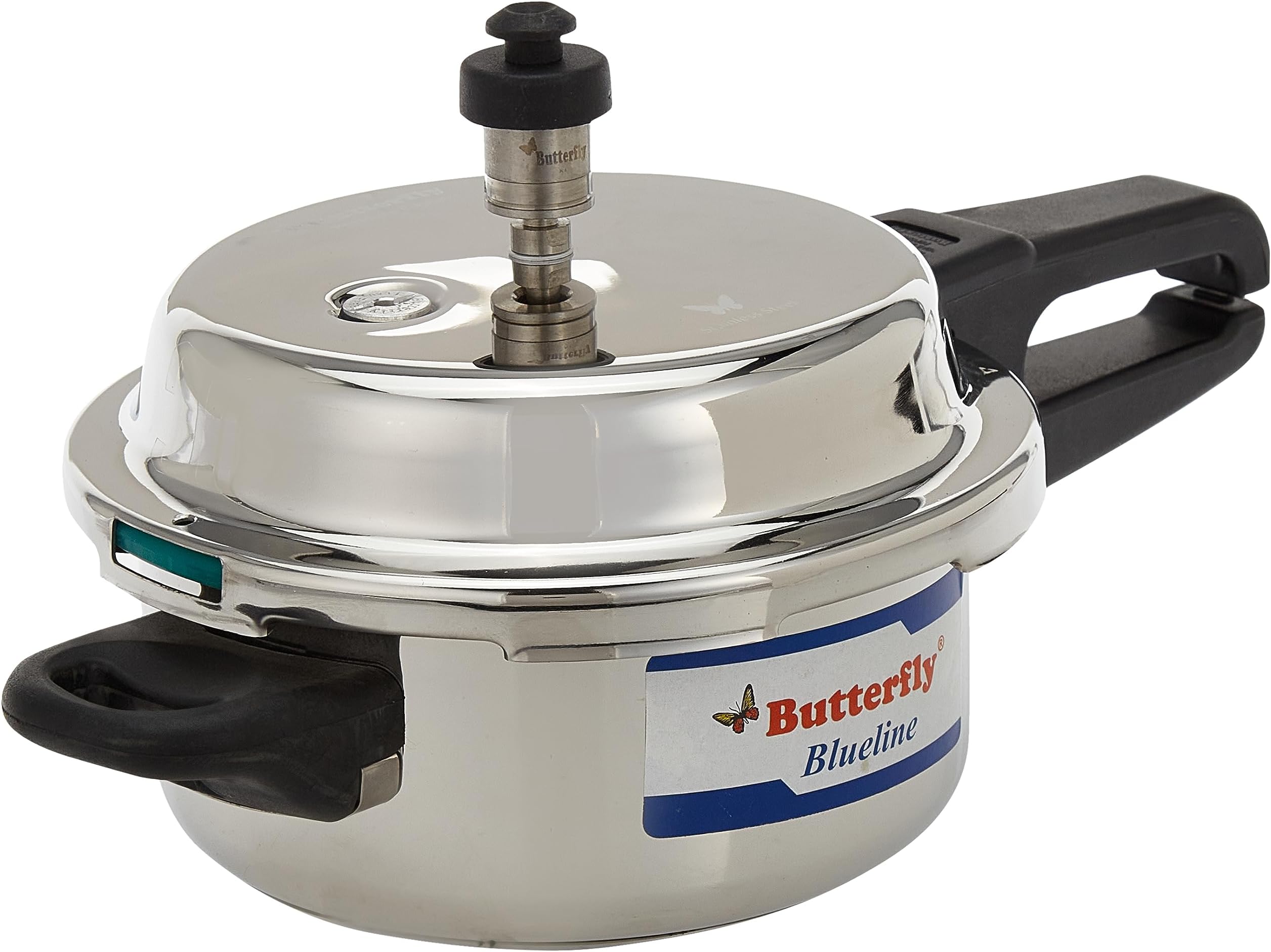 Butterfly Blue Line Stainless Steel Pressure Cooker, Stainless Steel, 2-Liter Medium,BL-2L