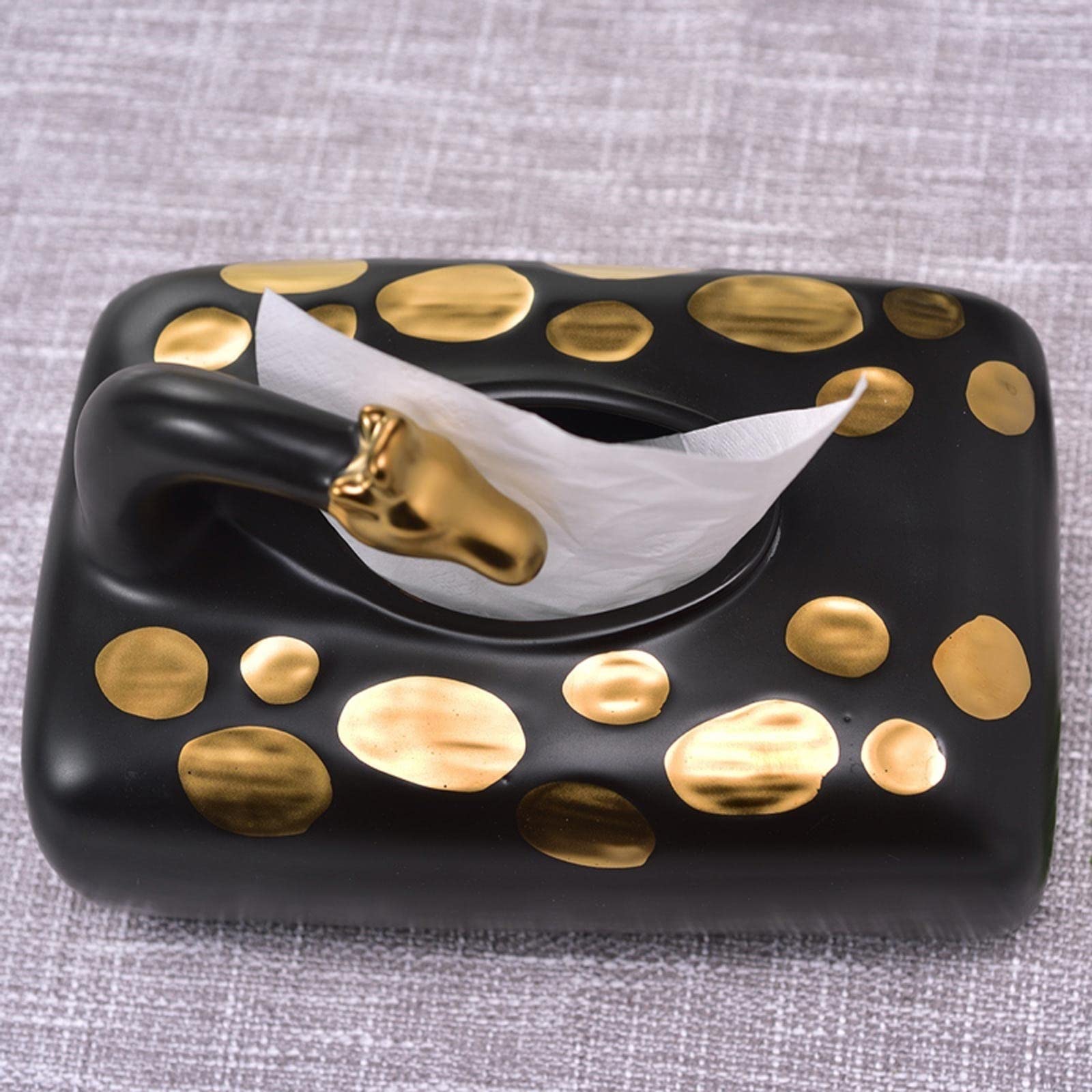 Portafazzoletti Multifunzionale Porta fazzoletti in ceramica Home Living Room Office Desktop Decoration Scatola portaoggetti for fazzoletti Statua di cervo Coperchio for scatola di fazzoletti creativi
