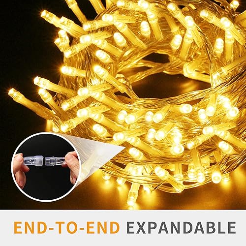 Miniatura 3 de Guirnalda de luces de Navidad, 33 pies, 100 luces LED para árbol de Navidad, tira de luces para interiores, 8 modos con enchufe de extremo a
