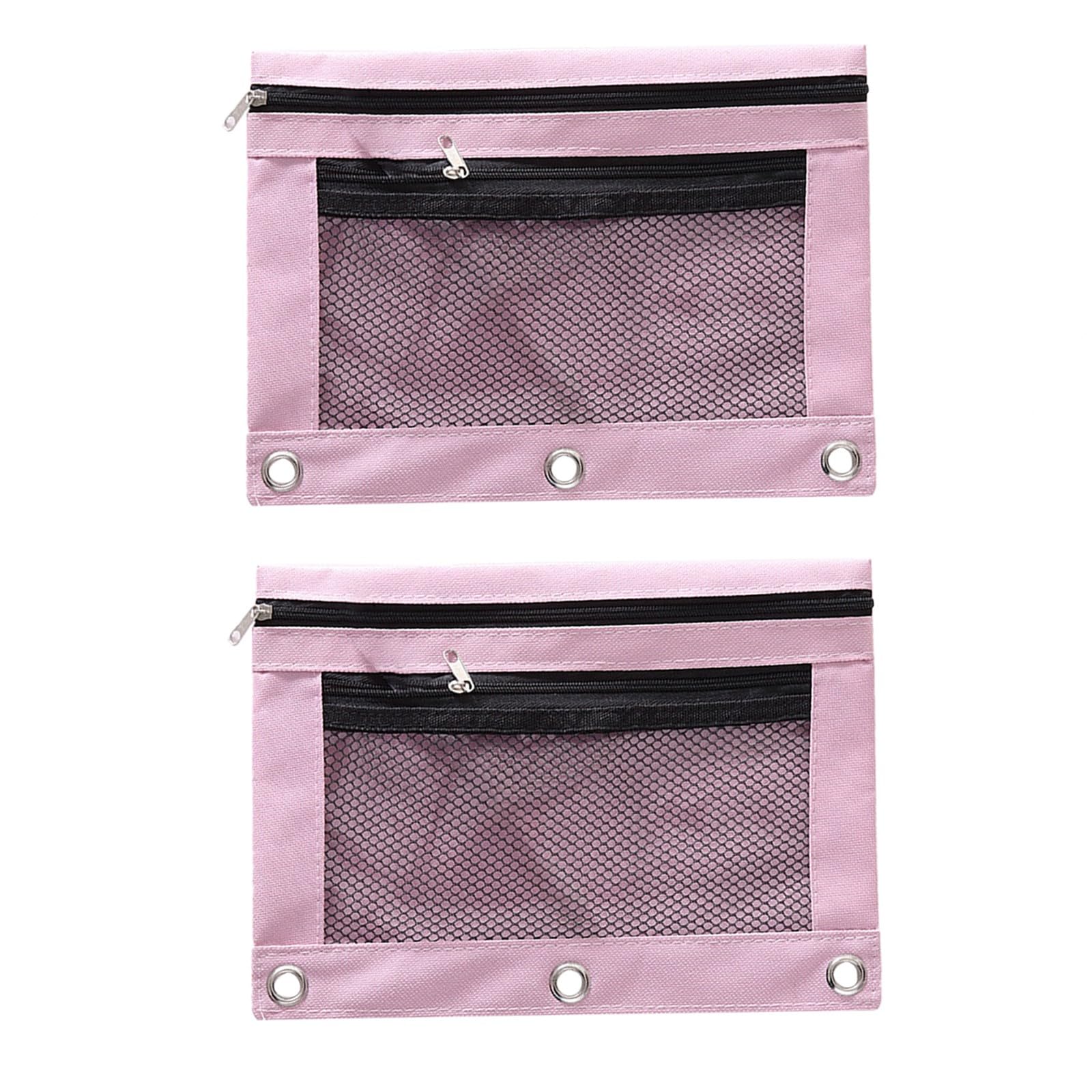 Lot De 4 Trousses Zippées Transparentes En Nylon Mesh - 21x12 Cm - Pour école, Bureau, Cosmétiques