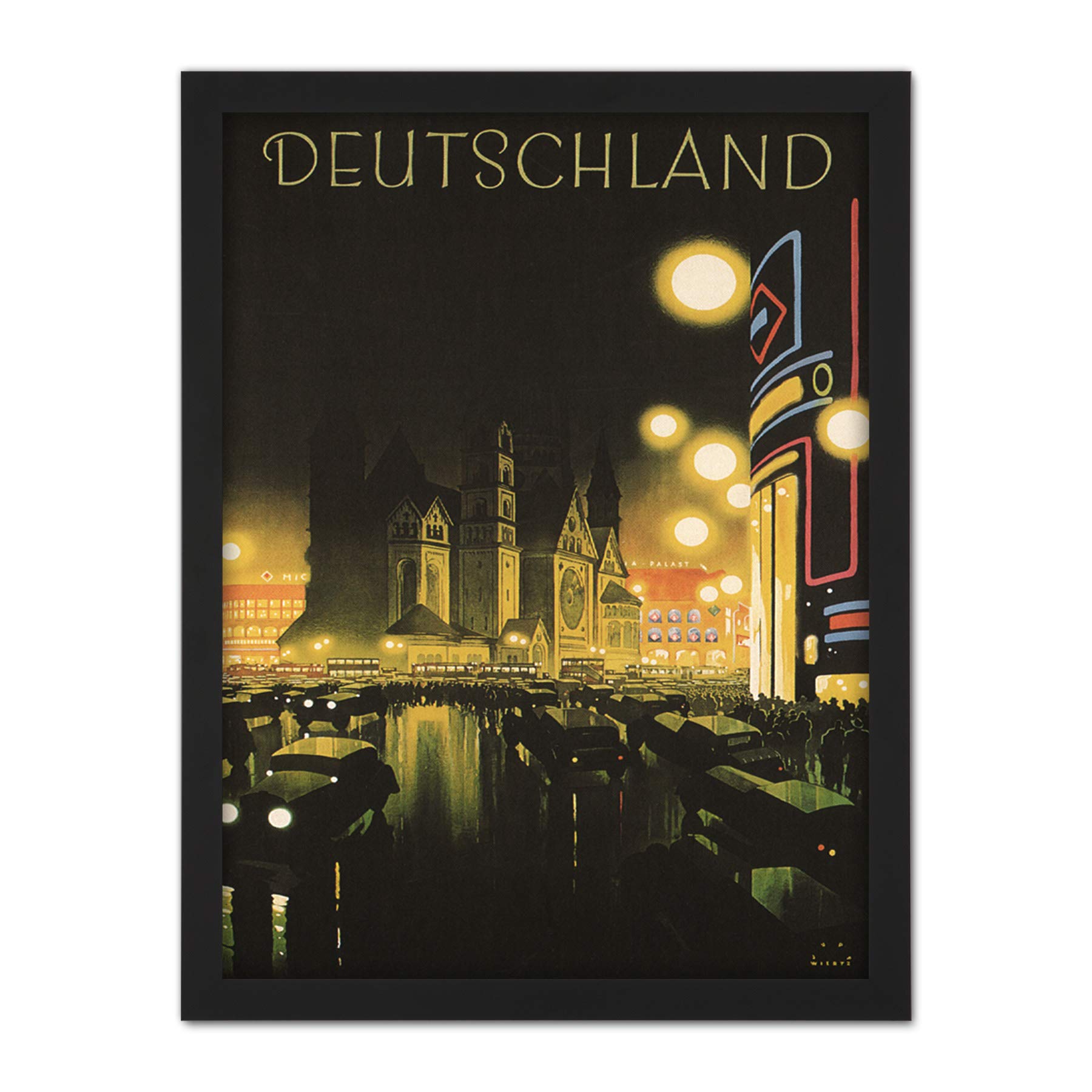 Wee Blue Coo Berlin Germany Deutschland Travel Artwork Framed Wall Art Print 18X24 Inch