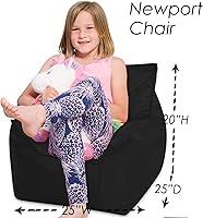 Vista 658 de Posh Creations Puf estructurado cómodo para jugar, leer y ver la televisión, Malibu Lounge, tela de lona para colorear, criaturas