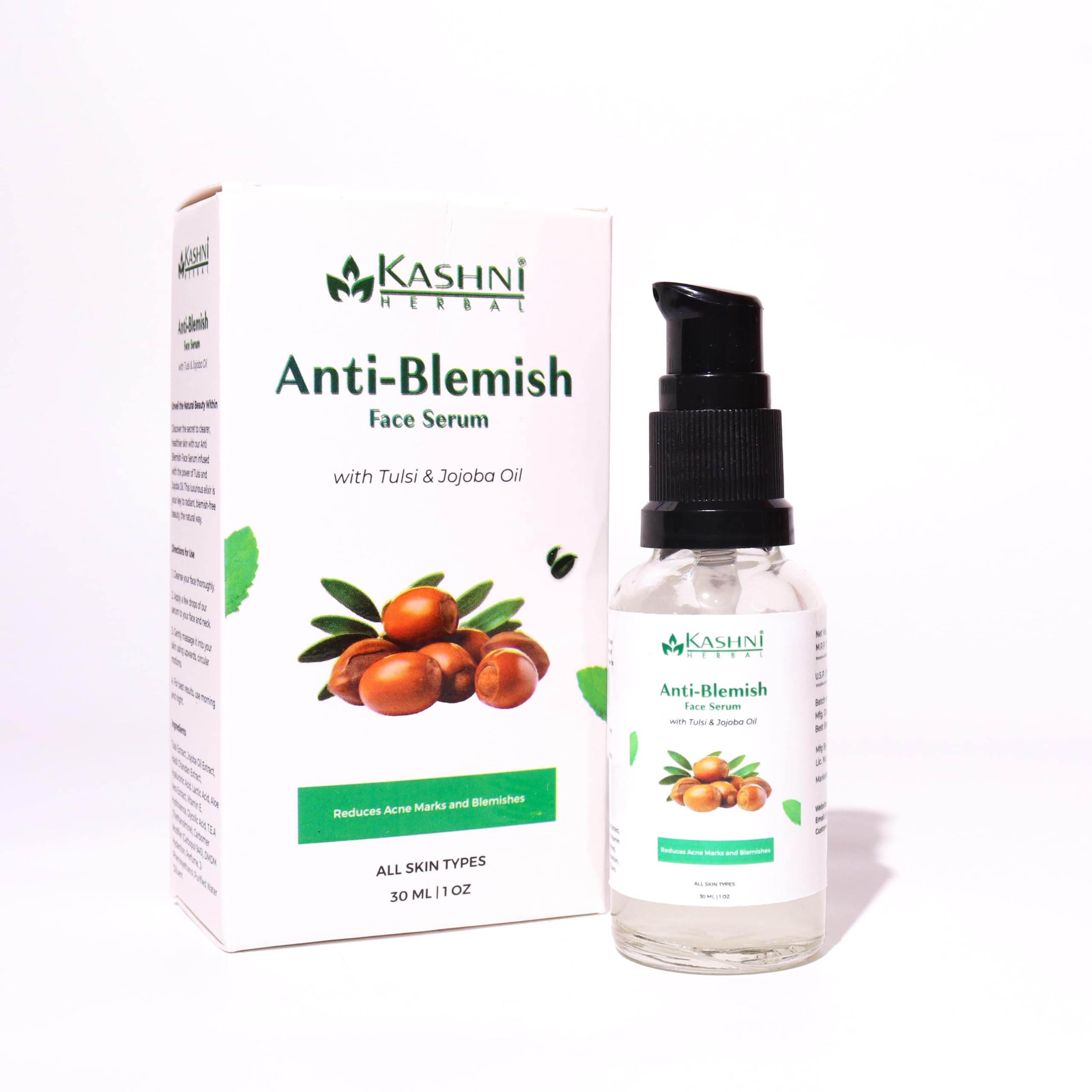 KASHNI Herbal Anti-Blemish De-Pigmentation Extra Firming Face Serum, Rejuvenating, Radiant Complexion