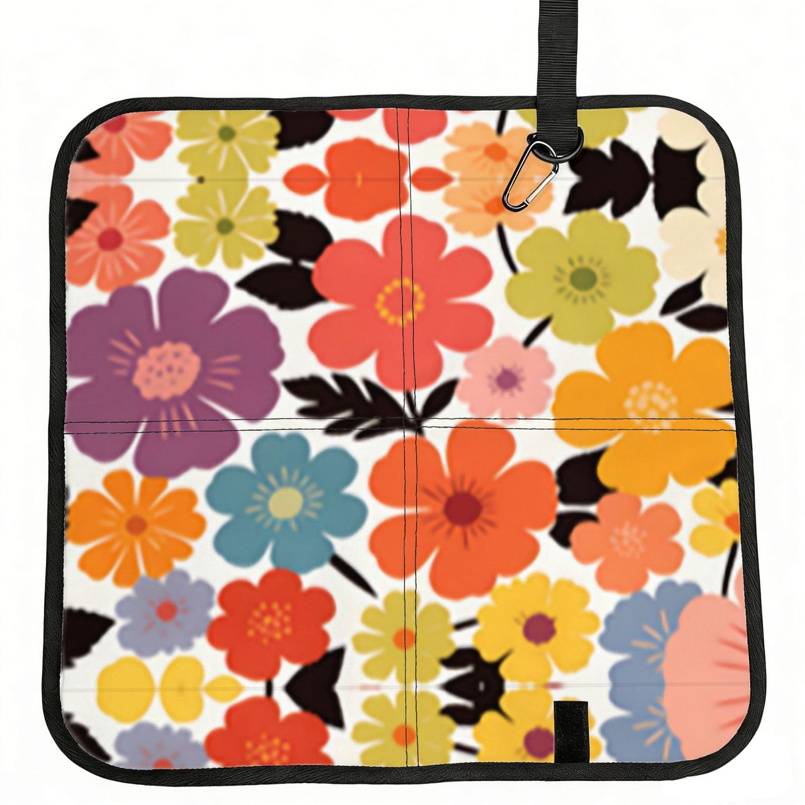 DUYIOKH Cheerful Petals Print Foldable Portable Seat Cushion for World Cup Games, Camping and Outdoor Activities