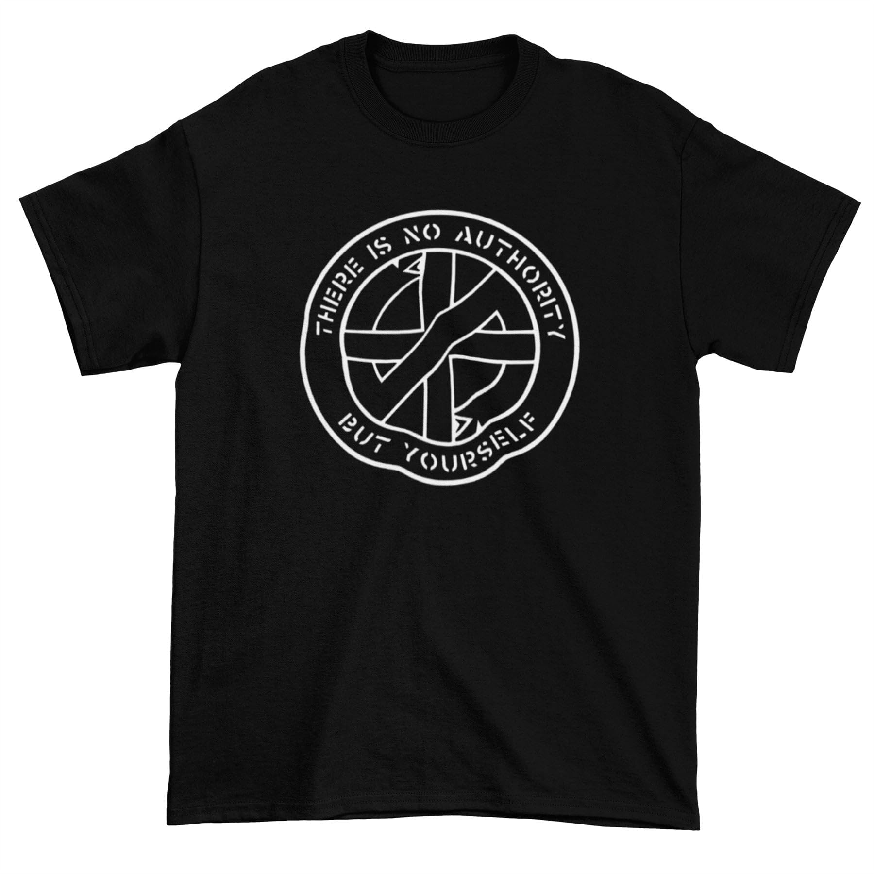 Crass No Authority But Yourself Men's T-Shirt - Hardcore Punk Rock Anarchist 3XL Black