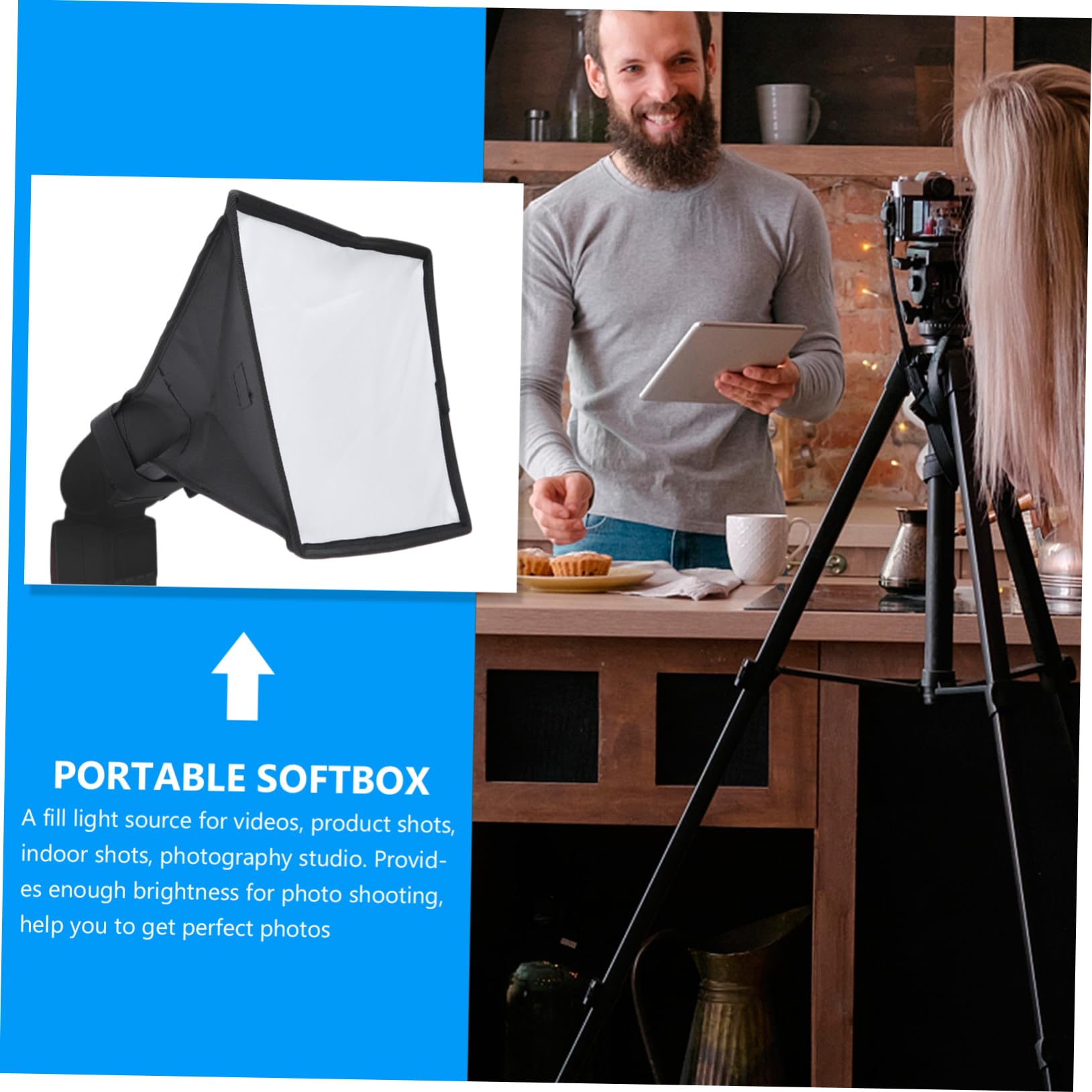 Happyyami Professional Softbox Lighting Large Reflective Surface Softbox for Photography Photo Kit