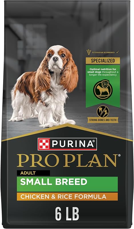 Purina Pro Plan Comida Seca para Perros de Raza Pequeña, Pollo y Arroz, Bolsa de 6 libras | Comida para perros pequeños de Fórmula de Pollo y Arroz con probióticos vivos garantizados, alta en proteínas para satisfacer las necesidades de perros pequeños altamente activos