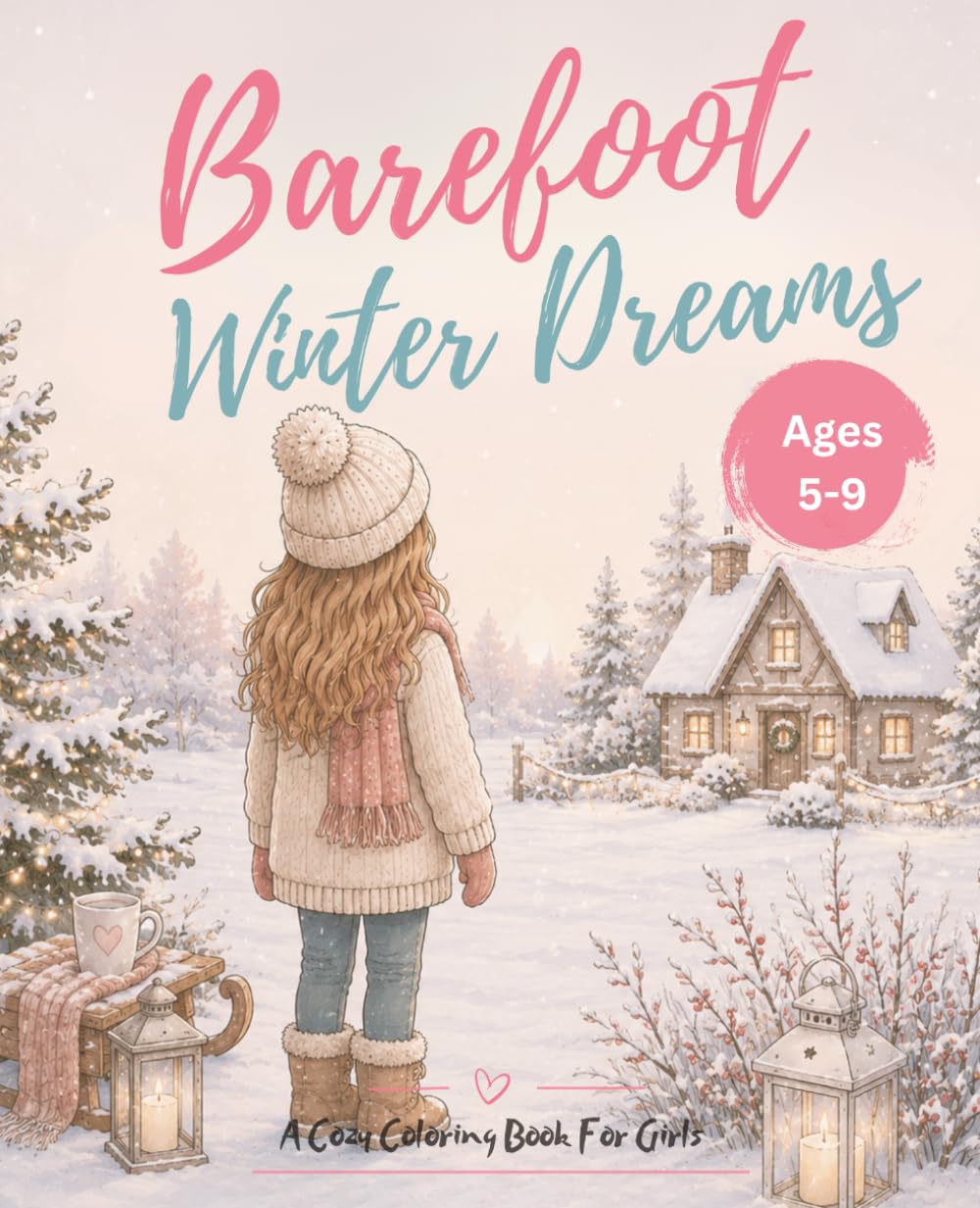 Barefoot Winter Dreams: A Cozy Coloring Book For Girls