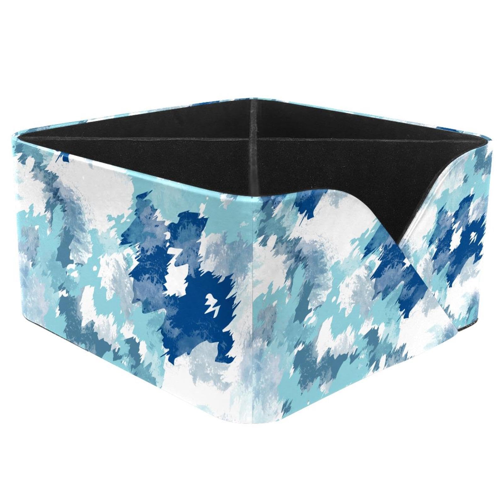 KengjuTesu Tie Dye Desktop Organizer Pen Holder, Rectangular Pencil Cup for Office, Study and Makeup Stations